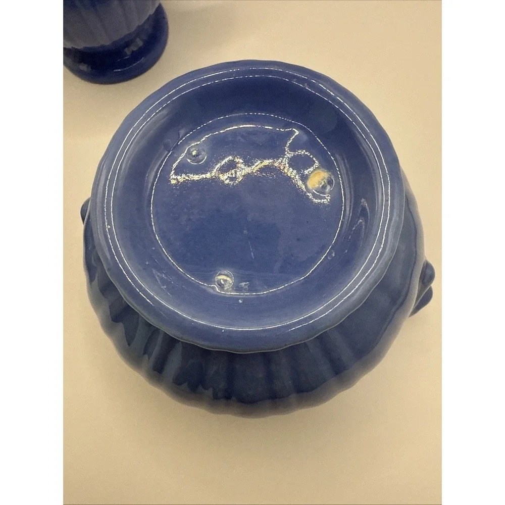 Stangl Pottery Cream And Sugar‎ Set Colonial Blue MCM Vintage